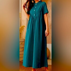 New Beautiful Custom Made Elegant Short Sleeve Maxi Dress Size L